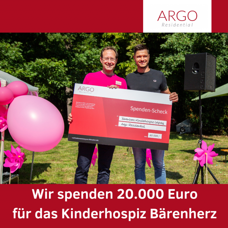 Wir spenden 20.000 Euro für das Kinderhospiz Bärenherz